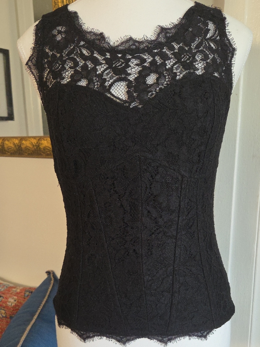 2000's Suzy Shier Lace Corset Look Sexy Top